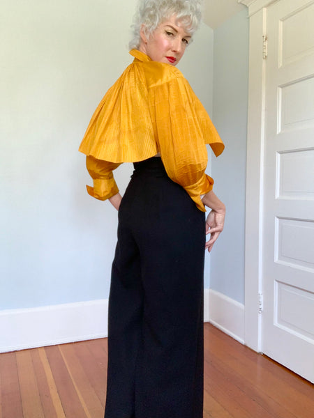 1950s Designer Rare “Tina Leser” Accordion Pleated Silk Bolero