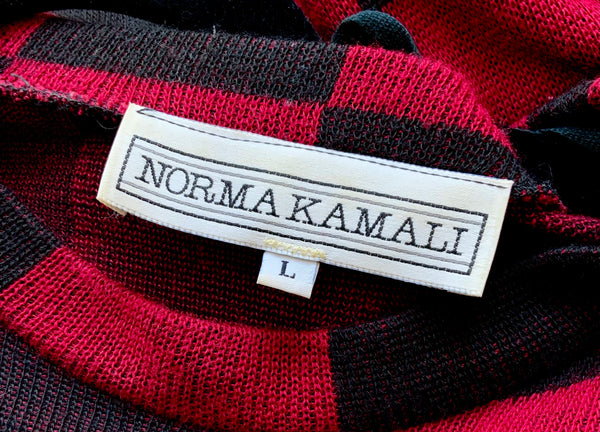 Avant-Garde 1980s "Norma Kamali" Checkered Knit Cocoon Maxi Dress