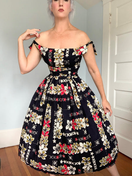 1950s “Surf n’ Sand” Hawaiian Cotton Sundress