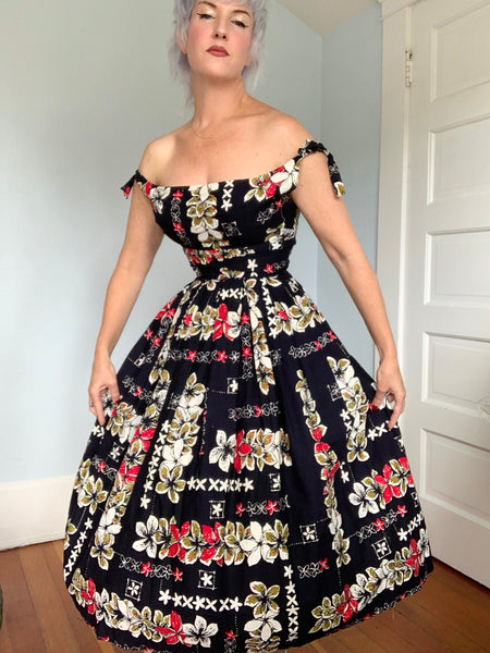 1950s “Surf n’ Sand” Hawaiian Cotton Sundress
