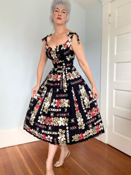 1950s “Surf n’ Sand” Hawaiian Cotton Sundress
