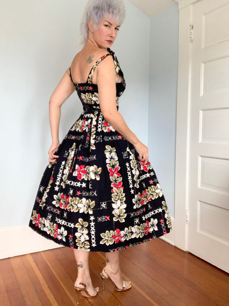 1950s “Surf n’ Sand” Hawaiian Cotton Sundress