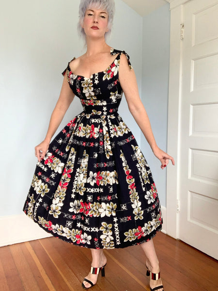 1950s “Surf n’ Sand” Hawaiian Cotton Sundress
