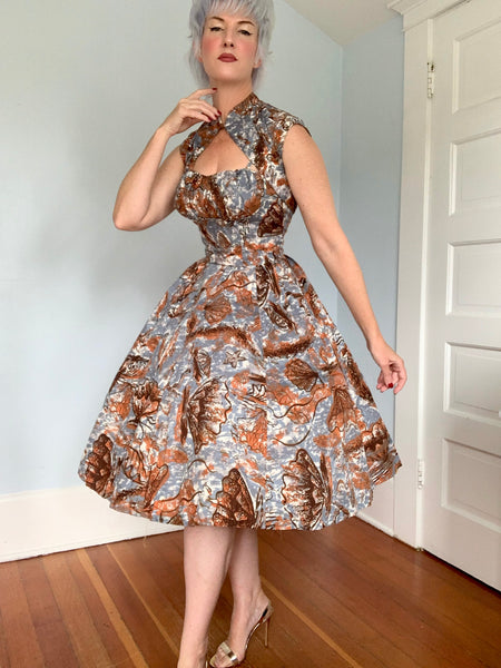 Deadstock 1950s “Nani of Hawaii” Painted Sealife Print Cotton Hawaiian Sundress Set