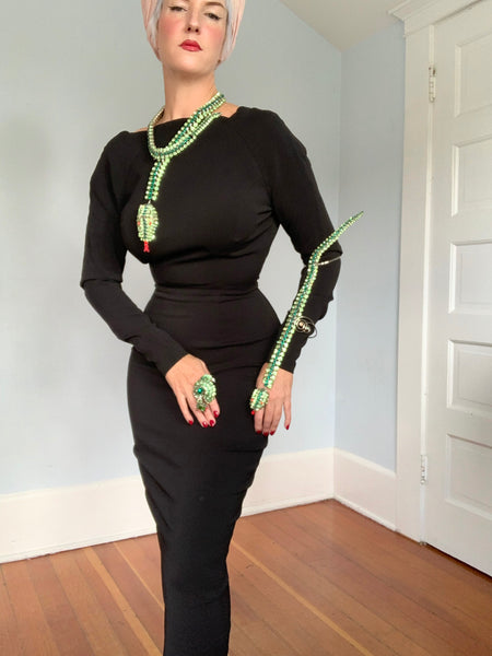 Custom Made Mardi Gras Rhinestone Snake 5 Piece Jewelry Set