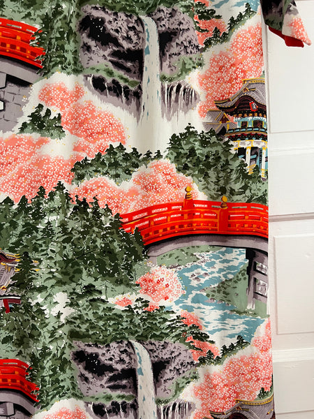 1940s Silk Crepe Custom Made Hawaiian Pake Muu