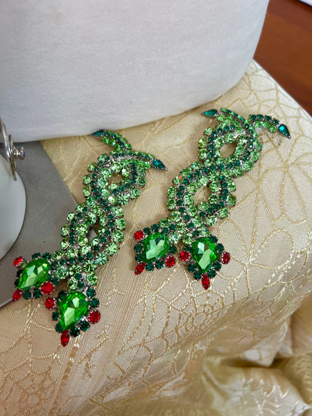 Custom Made Mardi Gras Rhinestone Snake 5 Piece Jewelry Set