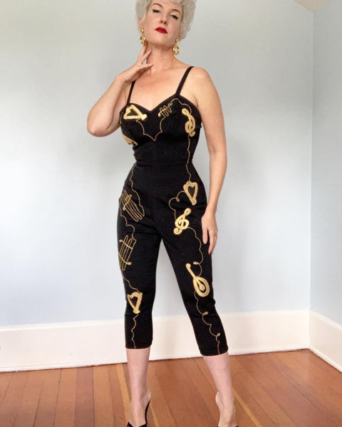 Rare 1950s "Ceeb of Miami" Musical Rock n' Roll Jumpsuit