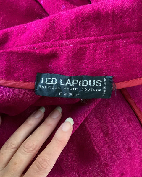 1980s "Ted Lapidus Boutique Haute Couture" Lightweight Wool Extreme Cocoon Sculptural Coat