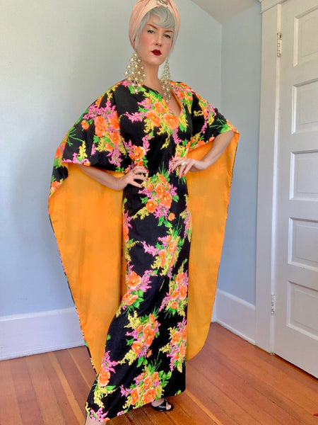 1960s Caped Maxi Gown by “Riviera Fashions”