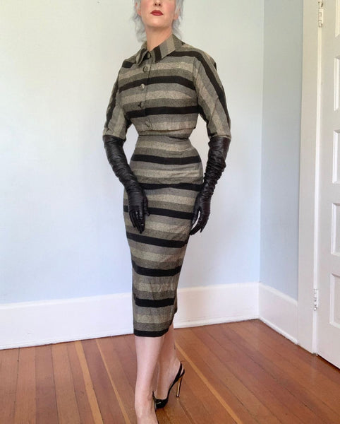 1950s Ombré Striped Cocktail Ensemble