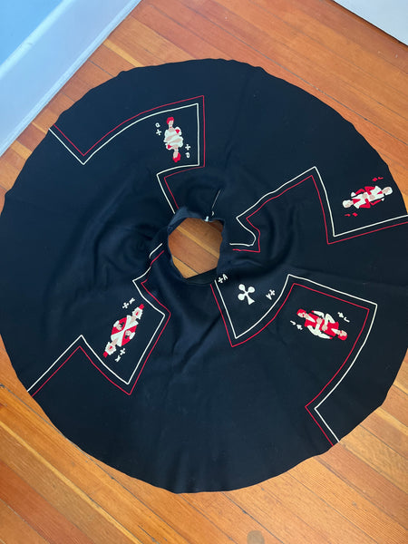 1950s “Juli Lynne Charlot” Handmade Wool Felt Playing Cards Circle Skirt