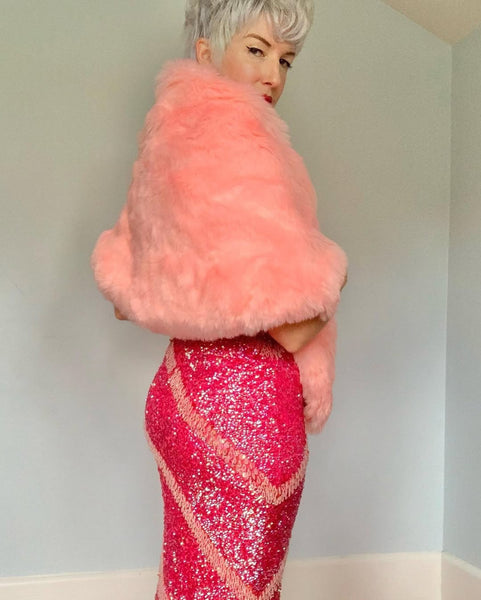 Pink Faux Fur Stole