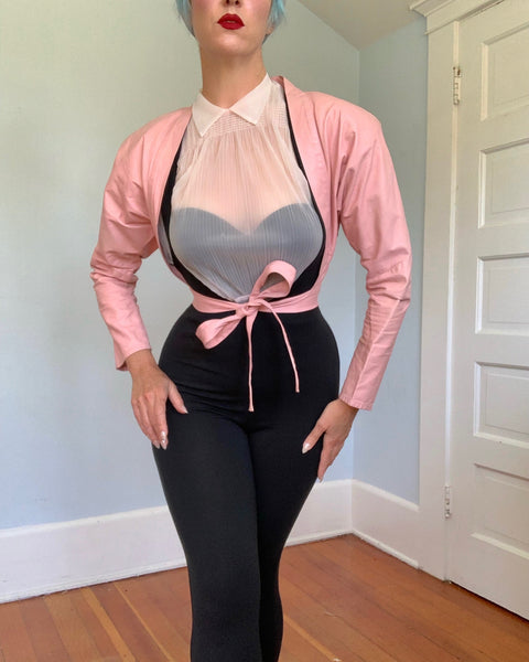 Rare 1970s Archival “OMO by Norma Kamali” Kidskin Leather Tie Front Jacket
