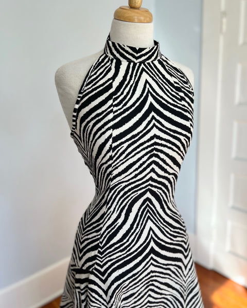 1950s Custom “Saks Fifth Avenue” Cotton Pique Zebra Gown