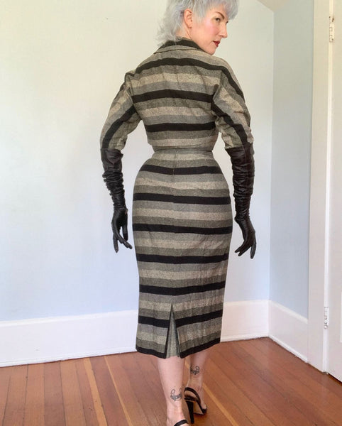 1950s Ombré Striped Cocktail Ensemble