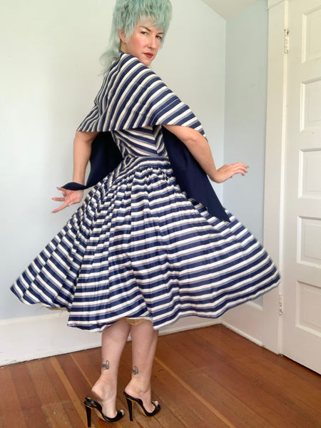 1950s Chevron Cotton 2 Piece Sundress Set