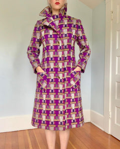 1973 Deadstock Woven Tapestry Dress Coat by “Baskin for Her”