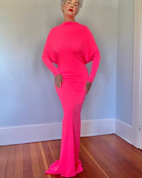 Avant-garde Neon Pink Gown