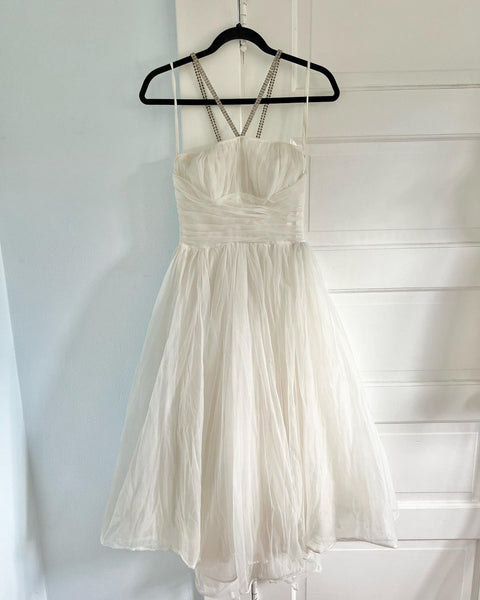 1950s Frothy Nylon Chiffon Party Dress w/ Wings