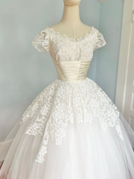 Designer 1950s “Cahill of Beverly Hills” Wedding Dress