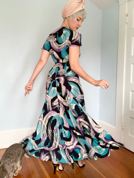 1940s “Cole of California” Celestial Print Cold Rayon Ensemble