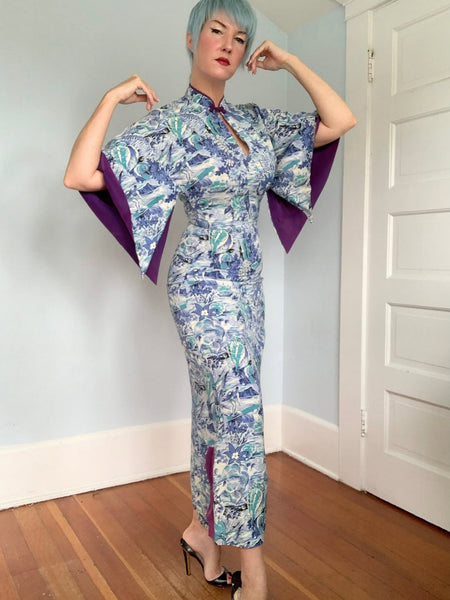 1940s “The Liberty House of Honolulu & Waikiki” Hawaiian Rayon Pake Muu
