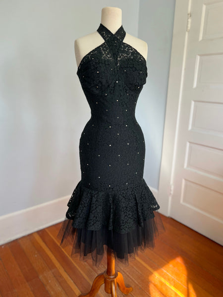 1950s “House of Nines California” Lace Cocktail Dress