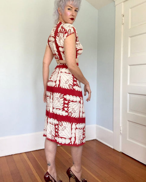 1940s “Kamehameha” Cold Rayon 3 Piece Ensemble