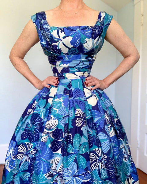 1950s Silk “Alfred Shaheen” Party Dress