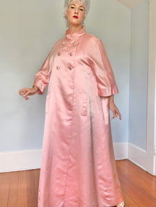 Barbie Pink 1960s Peau de Soie Silk Opera Coat for “I. Magnin”