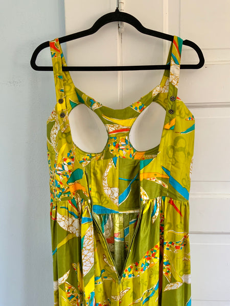 1960s “Kamehameha” Polished Cotton Palazzo Jumpsuit