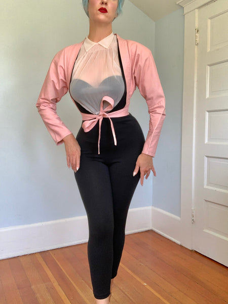 Rare 1970s Archival “OMO by Norma Kamali” Kidskin Leather Tie Front Jacket