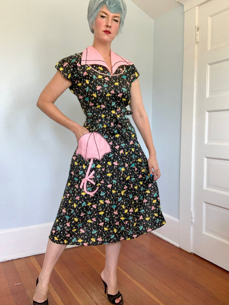 1940s Cotton Wrap Dress