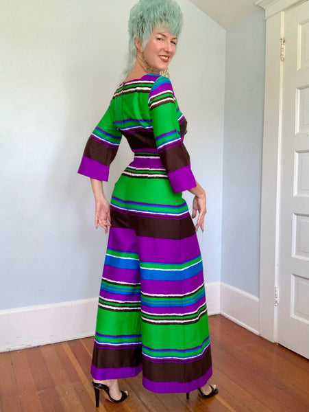 1960s Mod Palazzo Jumpsuit w/ Belt by “Tori Richard Honolulu”