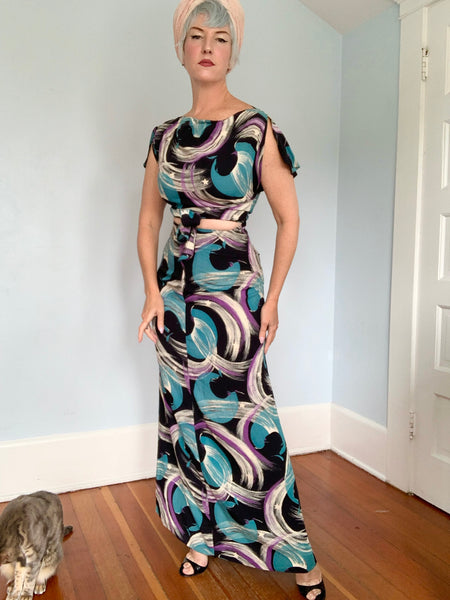 1940s “Cole of California” Celestial Print Cold Rayon Ensemble