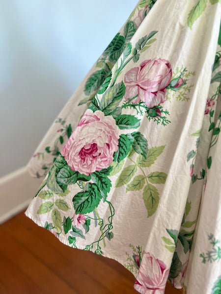 1980s English Rose Sundress w/ Belt by “Karen Alexander”
