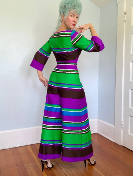 1960s Mod Palazzo Jumpsuit w/ Belt by “Tori Richard Honolulu”