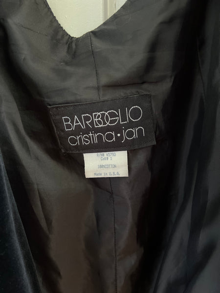 1980s Designer “Barboglio Cristina Jan” Cotton Velvet Halter Mini Dress