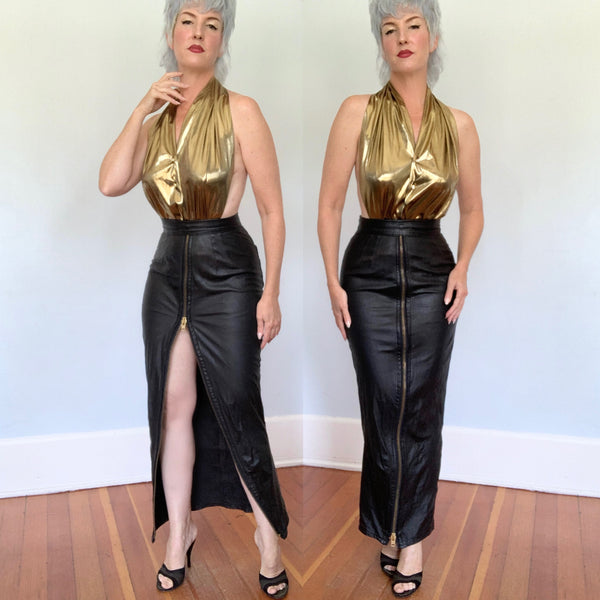 Vintage “Bizarre Fashions” Leather Fetish Hobble Skirt