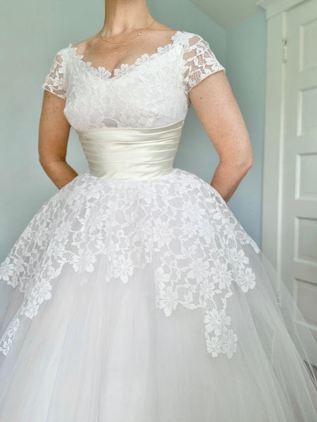 Designer 1950s “Cahill of Beverly Hills” Wedding Dress