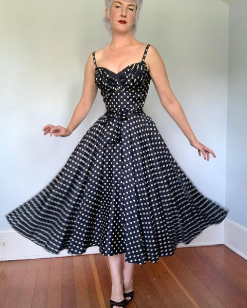 1950s “Oleg Cassini” Silk Party Dress w/ Belt