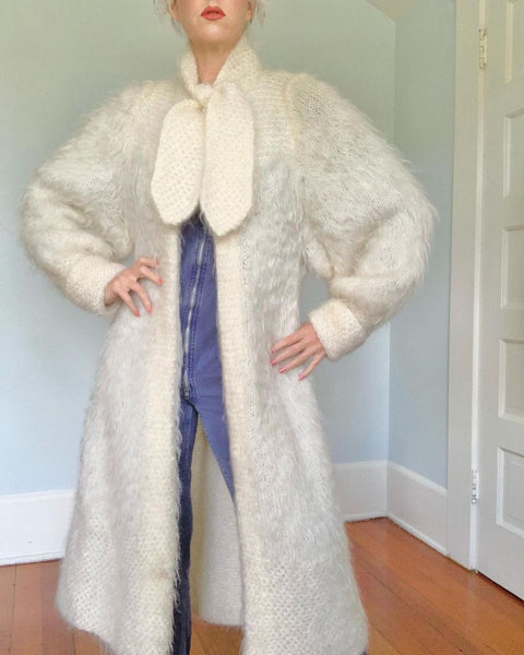 Couture Hand-knit Mohair Duster by “Ann Arundell”