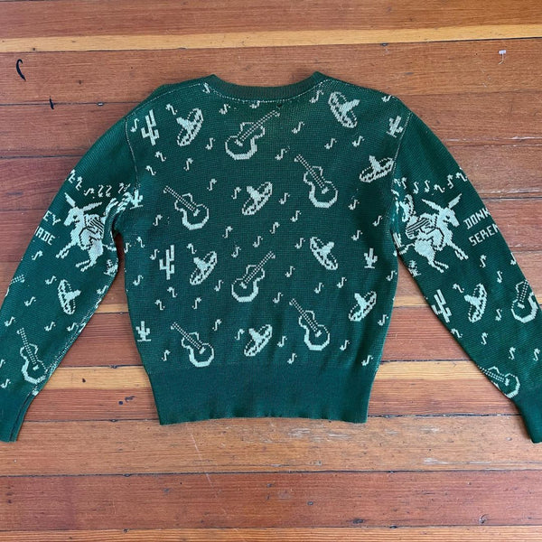 1940s Rare Intarsia Wool “Donkey Serenade” Sweater