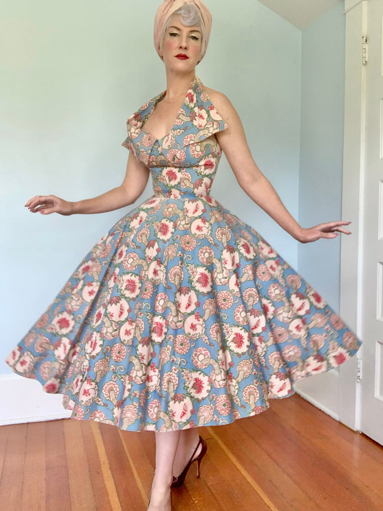 Hawaiian Designer 1950s “Tiana Pittelle” New Look Style Hand Printed S – butchwaxvintage Hawaiian Designer 1950s “Tiana Pittelle” New Look Style Hand Printed S – butchwaxvintage