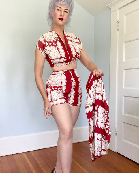 1940s “Kamehameha” Cold Rayon 3 Piece Ensemble