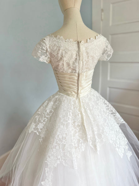 Designer 1950s “Cahill of Beverly Hills” Wedding Dress
