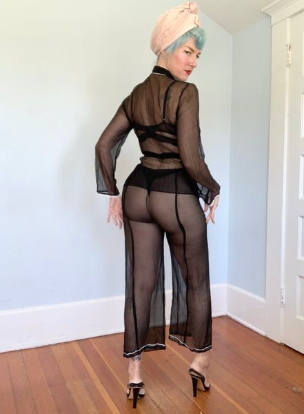 1956 Japanese Silk Chiffon Handpainted Lounge Set