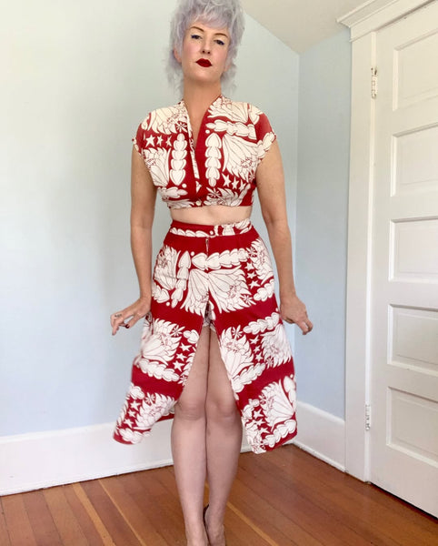 1940s “Kamehameha” Cold Rayon 3 Piece Ensemble