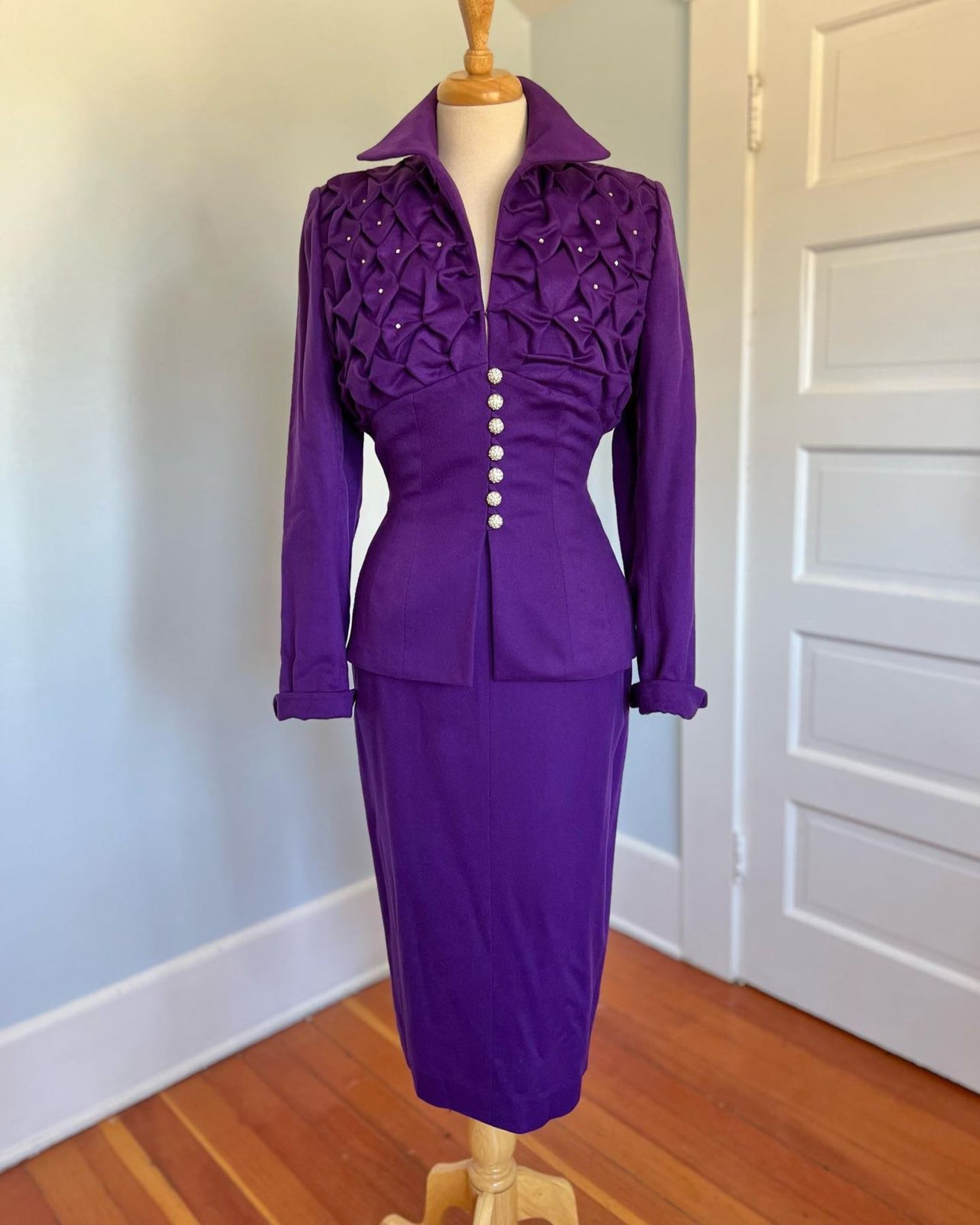 Documented 1954 “Lilli Ann of Paris & San Francisco” Cashmere Couture Cocktail Suit